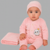 Unisex Baby Velvet Winter Clothing Set with Blanket – 3-Piece Outfit